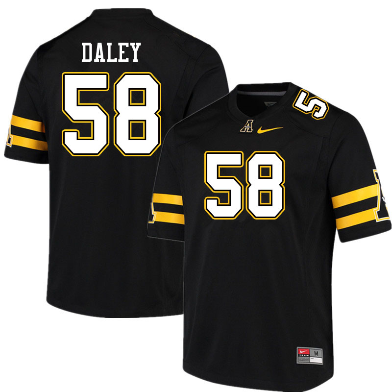 Men #58 Grant Daley Appalachian State Mountaineers College Football Jerseys Sale-Black